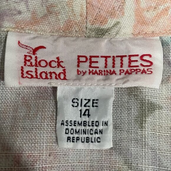 Vintage Block Island Petites Floral Blazer 14 Linen Blend Feminine Elegant Chic - Picture 3 of 12